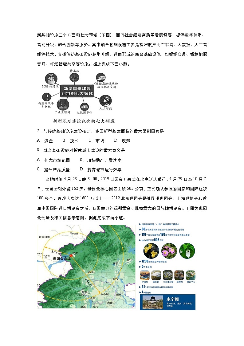 新高中地理高考 （新高考）2021届小题必练17 服务业区位因素及其变化 学生版03