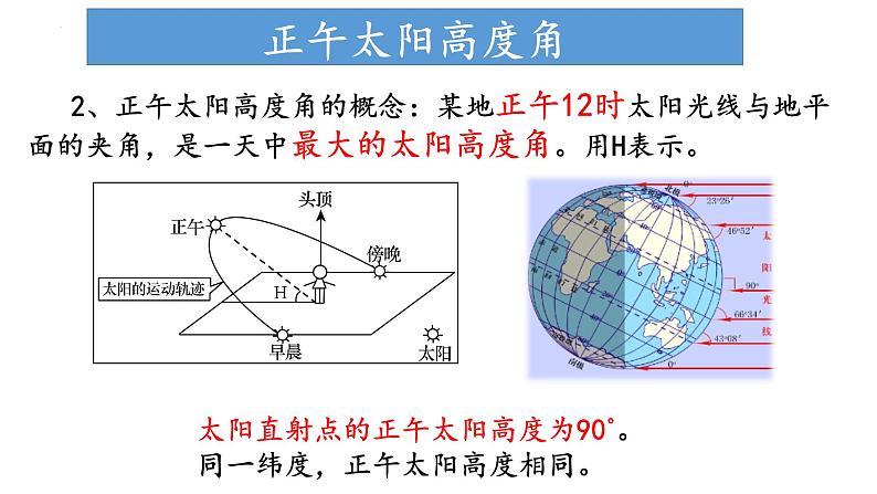 1.2.2 地球公转的地理意义（正午太阳高度角的计算与应用）（课件）-2022-2023学年高二地理同步精品课堂（中图版2019选择性必修1）04