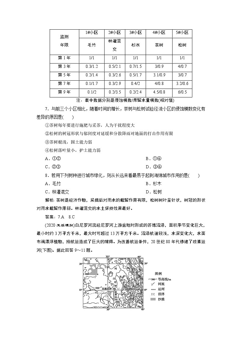 新高中地理高考2021年高考地理一轮复习 第28讲　达标检测知能提升03