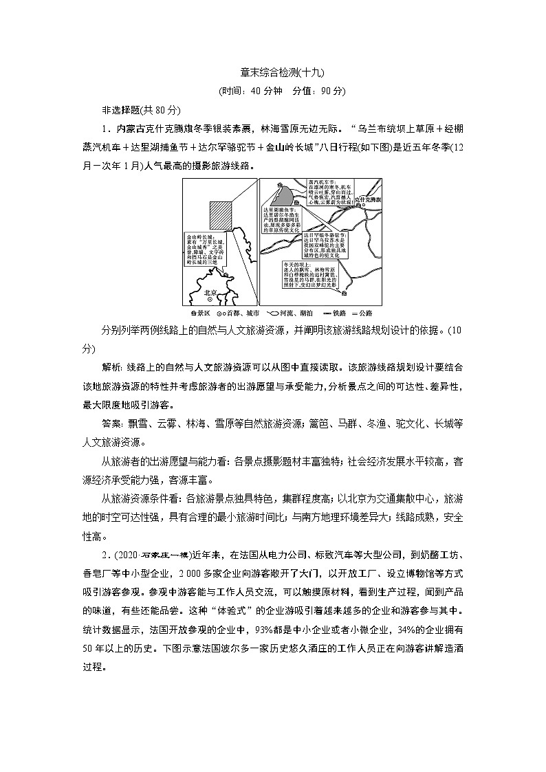 新高中地理高考2021年高考地理一轮复习 章末综合检测(十九)第1页