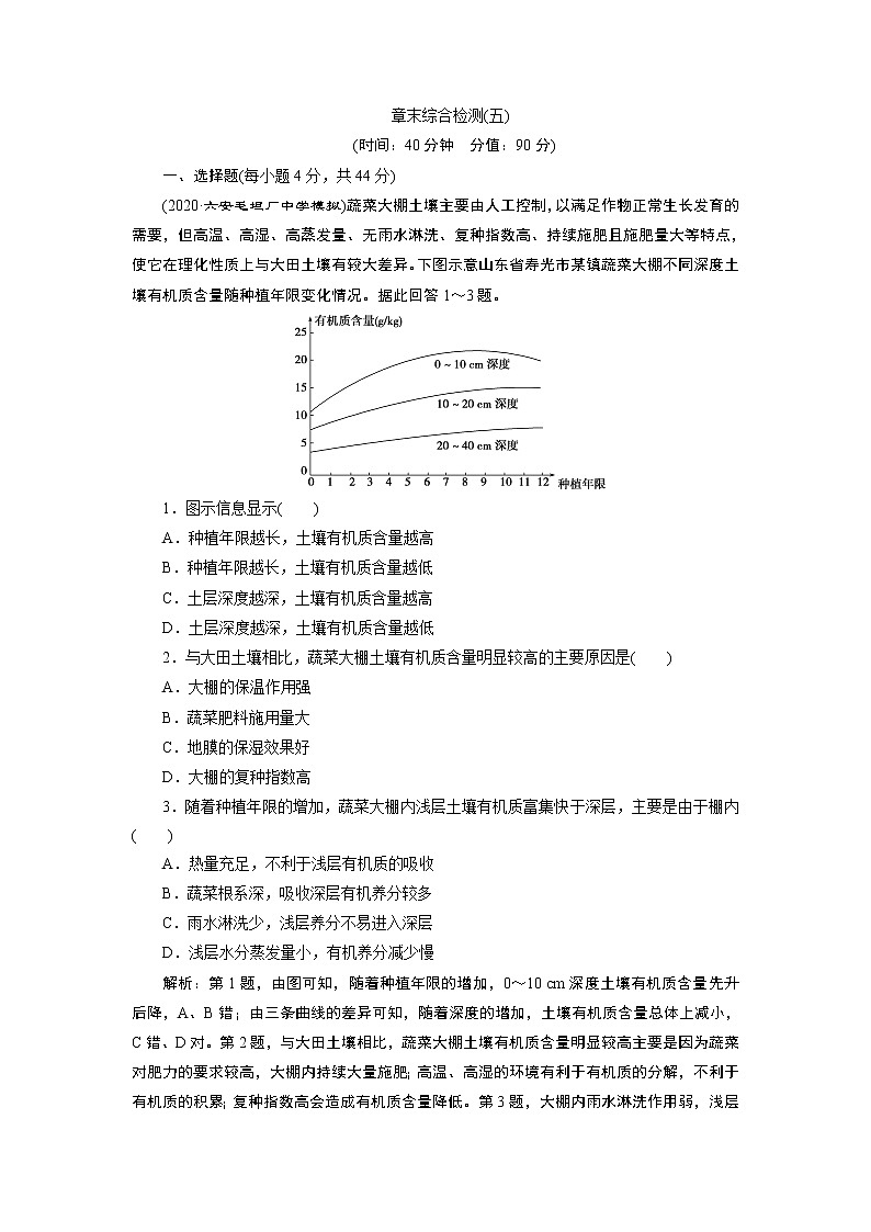 新高中地理高考2021年高考地理一轮复习 章末综合检测(五)第1页