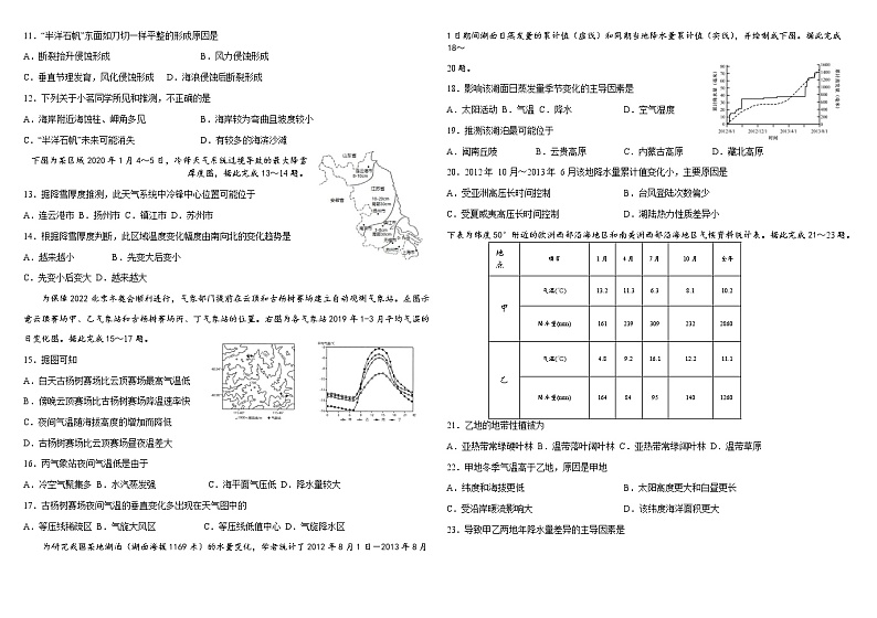 2022-2023学年黑龙江省哈尔滨师范大学附属中学高二上学期期中考试地理试题含答案02