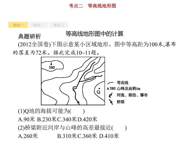 新高中地理高考第1单元 第2讲 等高线地形图 课件练习题第7页