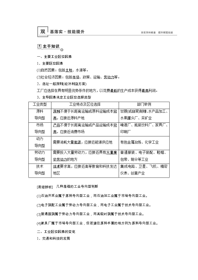 新高中地理高考第9章 第1讲 工业的区位因素 学案第2页