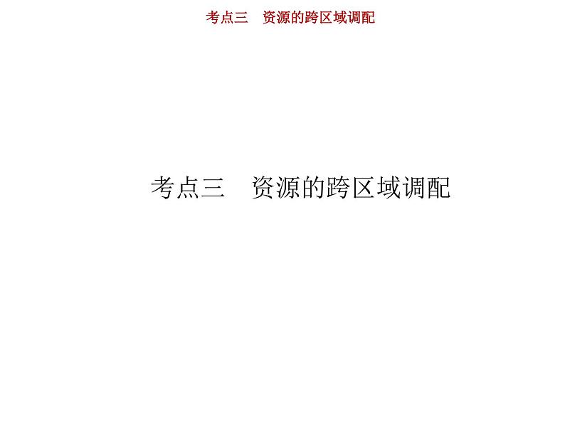 新高中地理高考第12单元 第3讲 资源的跨区域调配 课件练习题第1页