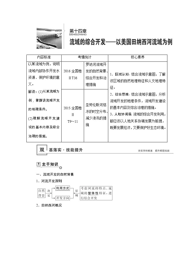 新高中地理高考第14章 流域的综合开发——以美国田纳西河流域为例学案第1页