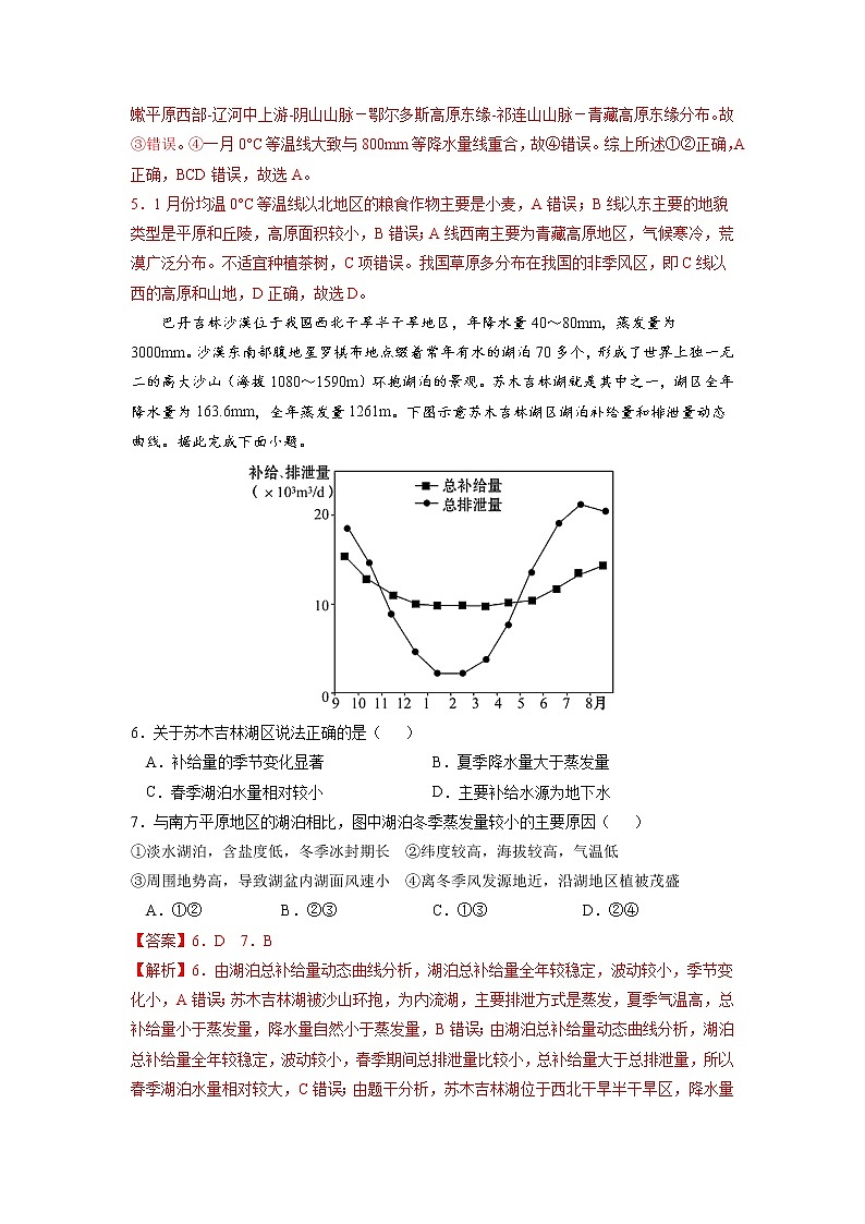 【期末专题复习】鲁教版(2019)地理选择性必修1、2——期末备考专题01：地理环境与区域发展（解析版）第3页