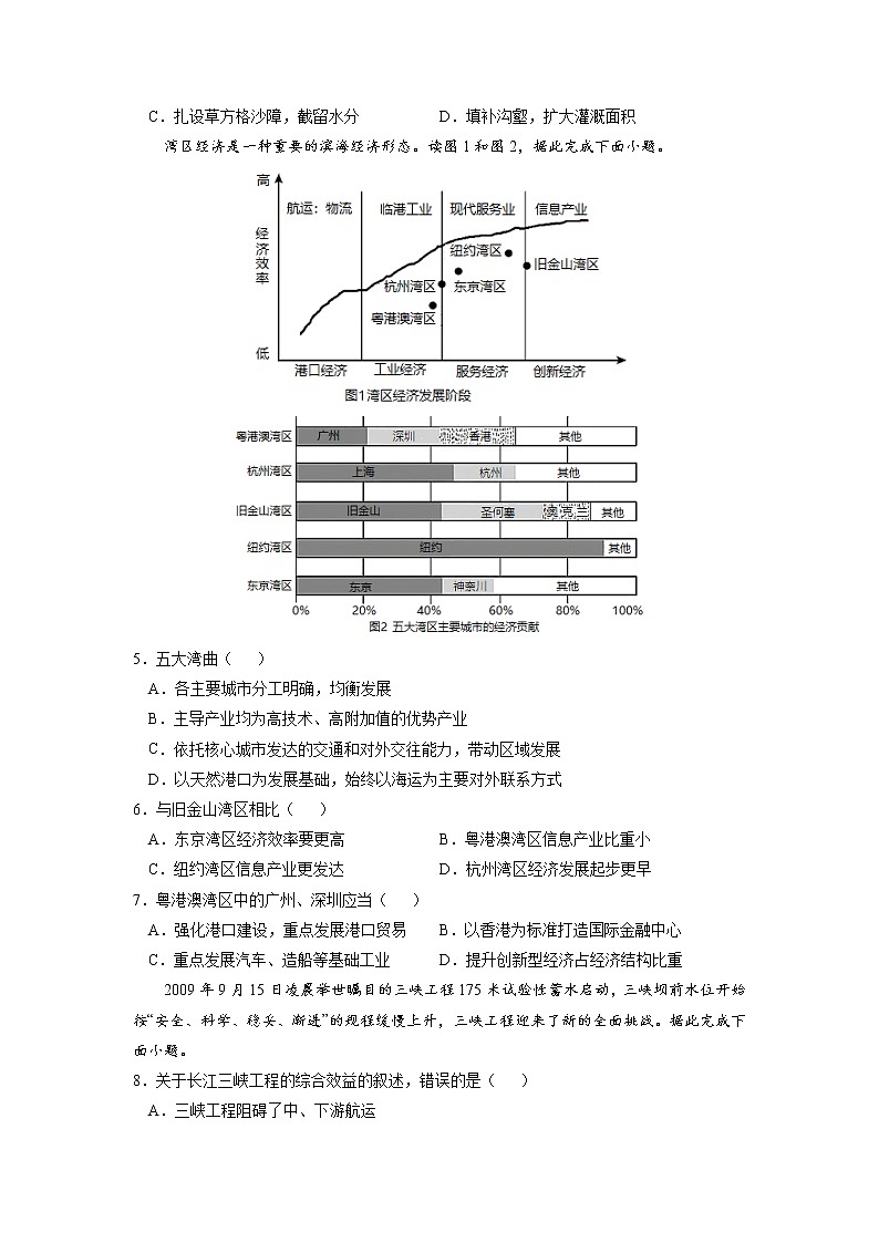 【期末专题复习】鲁教版(2019)地理选择性必修1、2——期末备考专题04：区域协调发展（原卷版）第2页