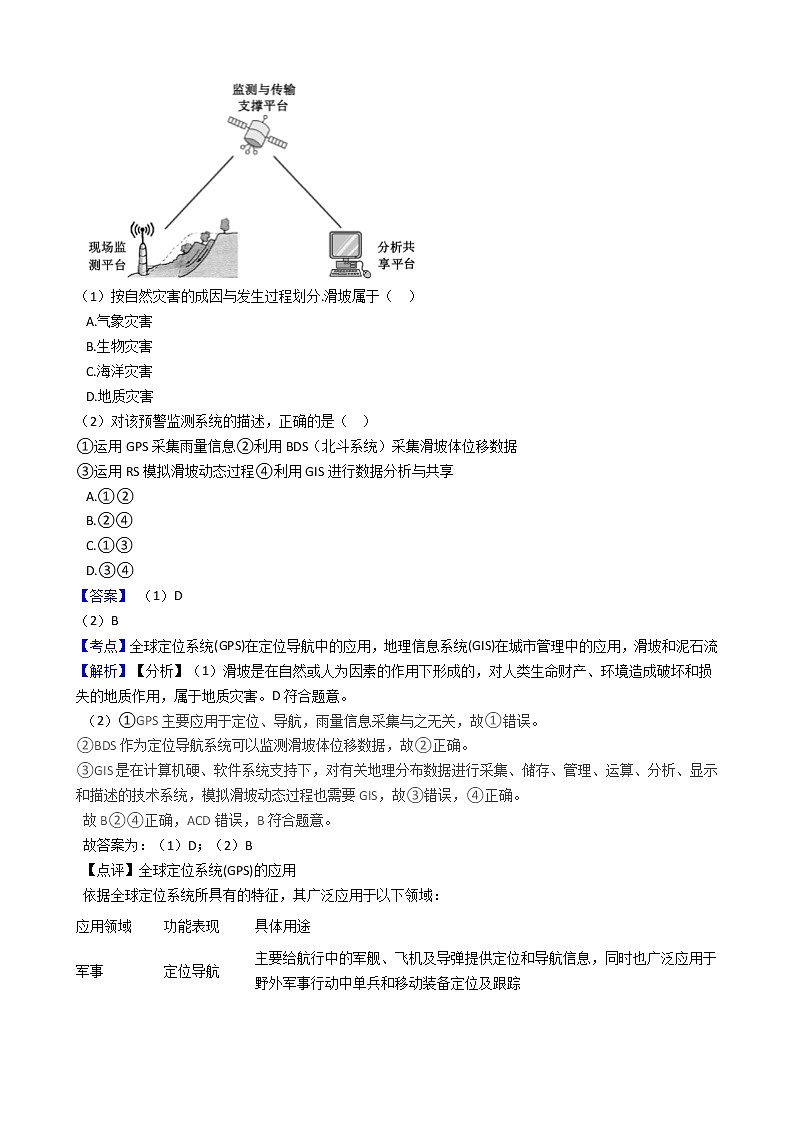 新高中地理高考高考地理五年真题分类汇编（2017-2021）     第28讲 地理信息技术(教师版)第2页