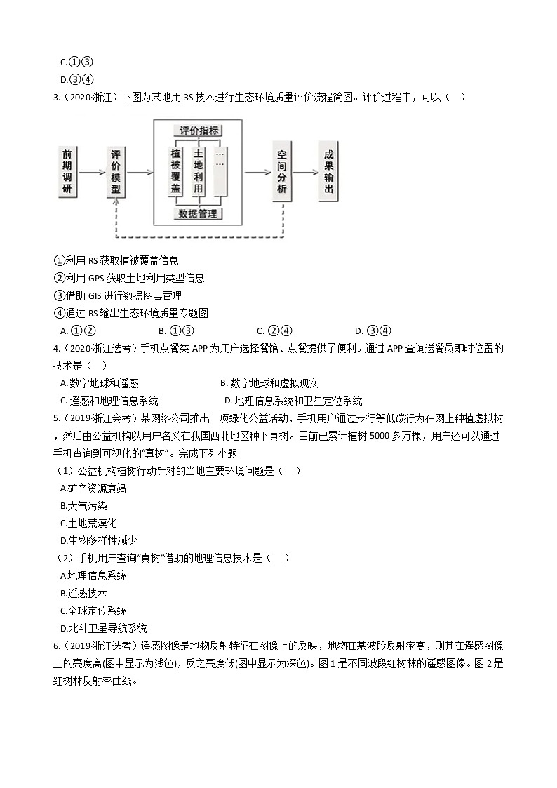 新高中地理高考高考地理五年真题分类汇编（2017-2021）     第28讲 地理信息技术(学生版)第2页