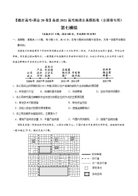 新高中地理高考黄金卷07-【赢在高考•黄金20卷】备战2021高考地理全真模拟卷（全国卷专用）（原卷版）