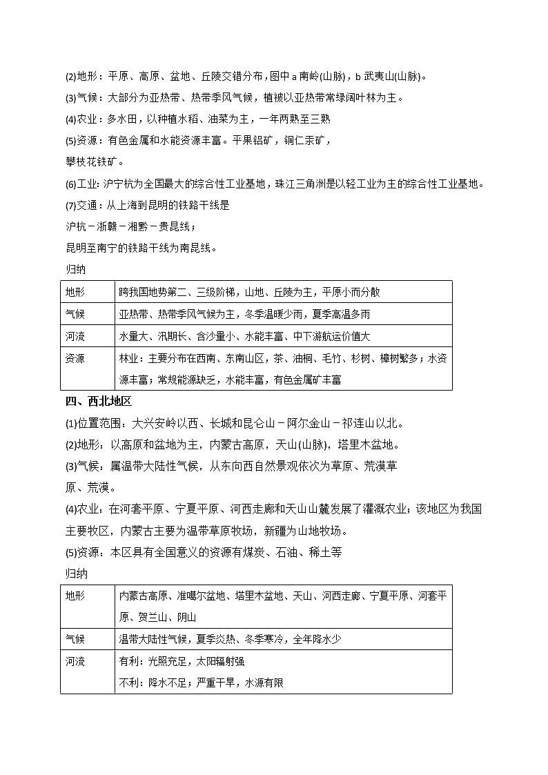 新高中地理高考第17章 第2讲 中国地理分区 学案02