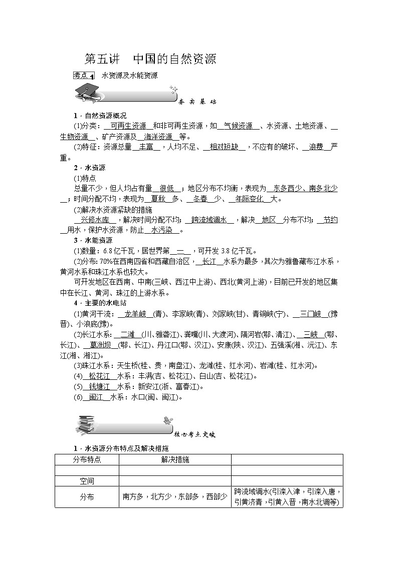 新高中地理高考第18单元 第5讲 中国的自然资源 学案第1页