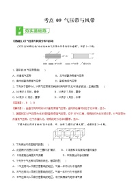 新高中地理高考考点09 气压带与风带 -2022年高考地理一轮复习小题多维练（新高考版）（解析版）