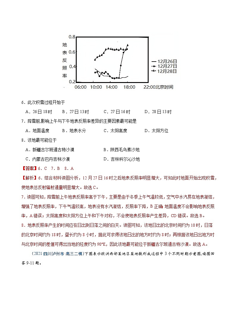 新高中地理高考卷4-备战2021年高考地理【名校地市好题必刷】全真模拟卷（新课标）·3月卷（解析版）第3页