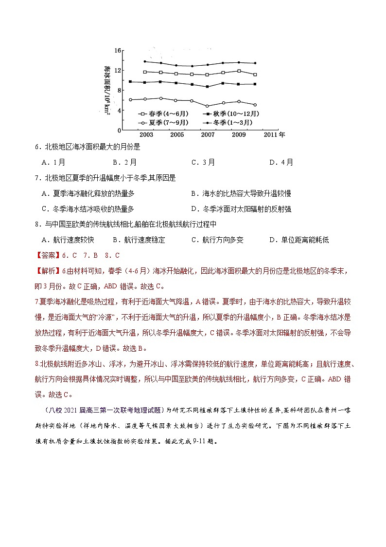 新高中地理高考卷5-2021年高考地理【名校地市好题必刷】全真模拟卷·1月卷（解析版）03