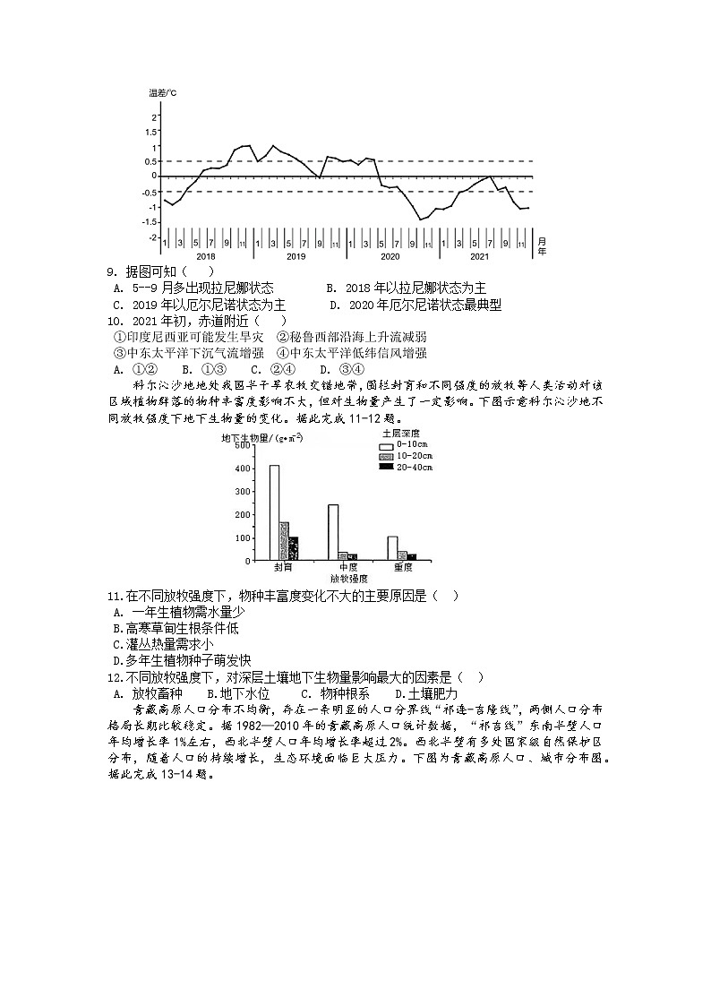 辽宁省丹东市五校2022-2023学年高三地理上学期12月联考试卷（Word版附答案）03