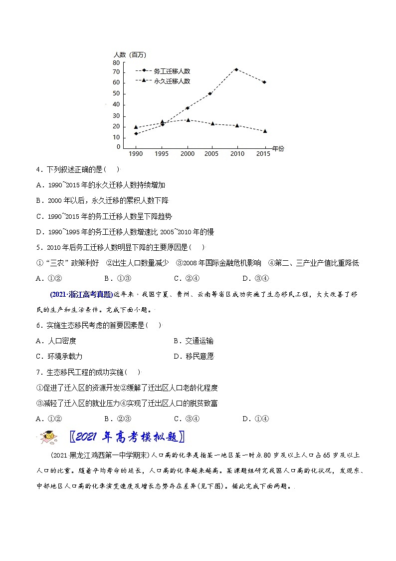新高中地理高考专题08 人口-2021年高考地理真题与模拟题分类训练（学生版）第2页