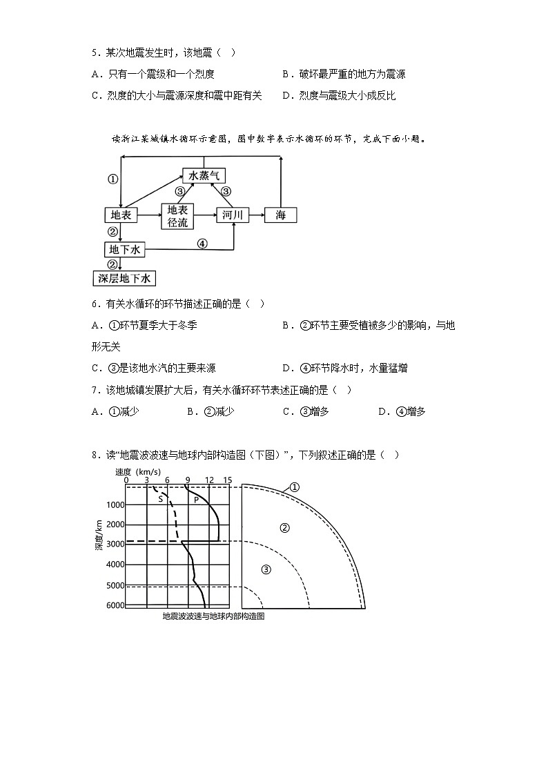 2023青海师范大学附属实验中学高一上学期12月月考地理试题含答案02