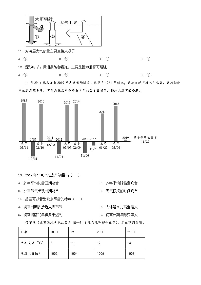 四川省自贡市2021-2022学年高一上学期期末考试地理试题无答案第3页