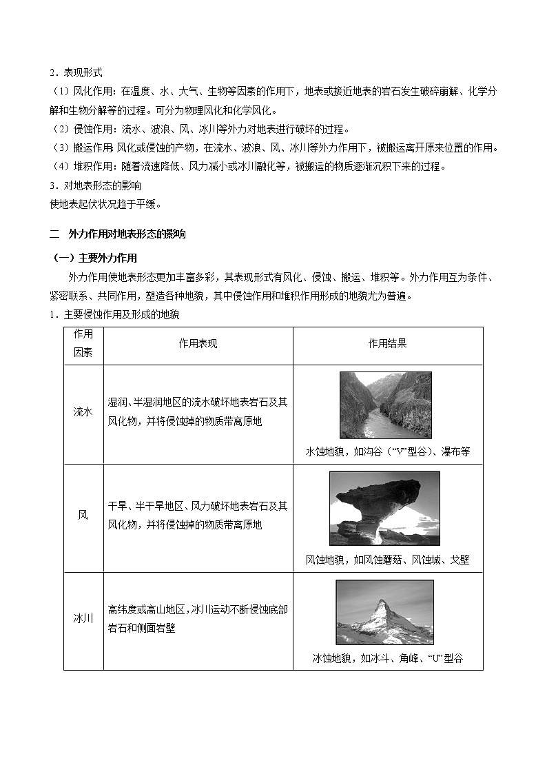 2.1 塑造地表形态的力量（讲义）-【讲义+分层练】高二地理上学期同步备课优质资源（人教版2019选择性必修1）02