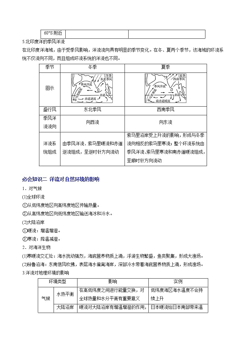 4.2 洋流（讲义）-【讲义+分层练】高二地理上学期同步备课优质资源（人教版2019选择性必修1）02