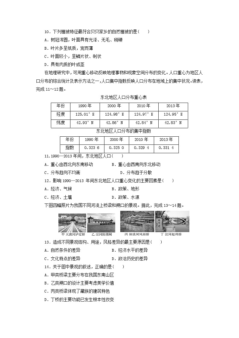 2021-2022学年广东省高中学业水平合格性考试模拟测试题（一）地理试题（Word版）03