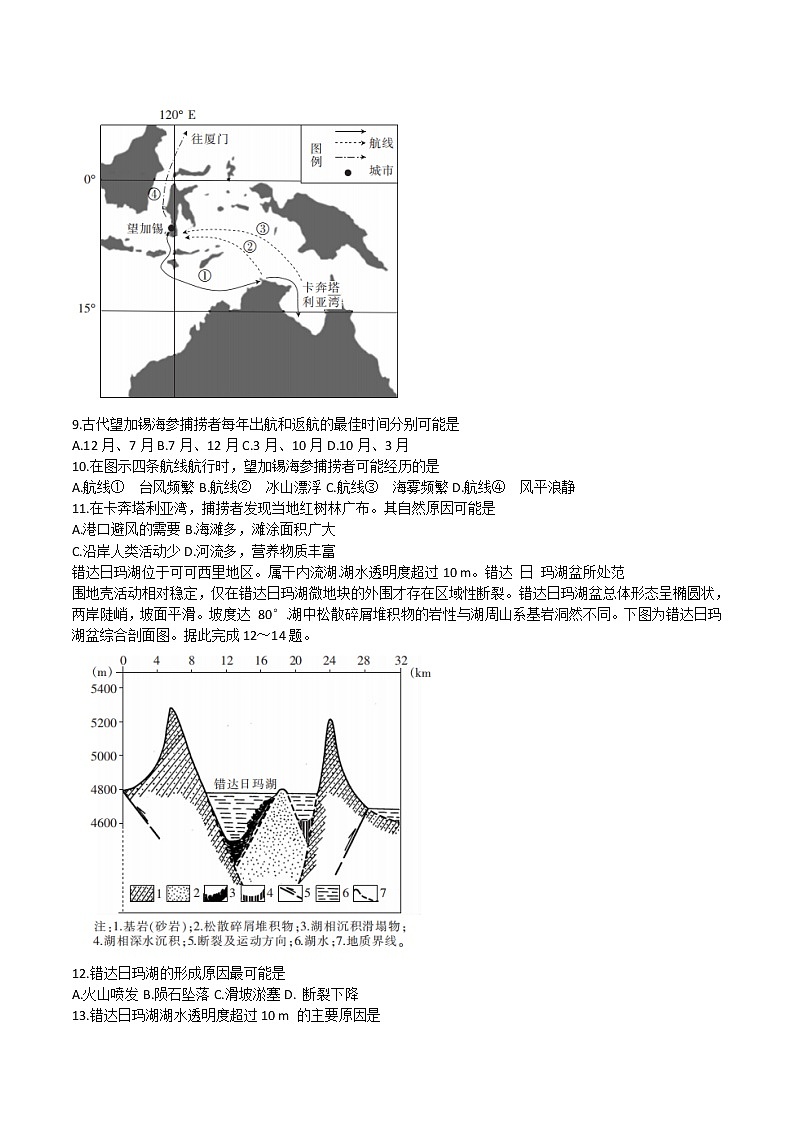 2021-2022学年辽宁省普通高中学业水平选择性考试模拟（四）地理试题 解析版第3页