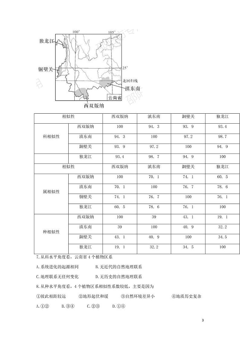 湖南省长沙市长郡中学2023届高三上学期月考（四）地理试卷含答案第3页