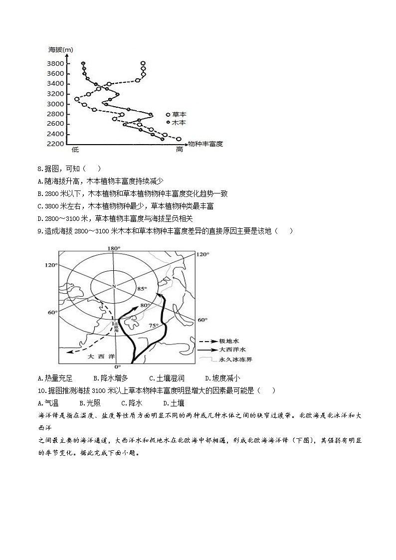 2023届新疆乌鲁木齐市第八中学高三上学期第一次月考-地理含答案03