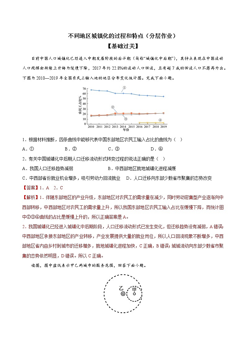 2.3+不同地区城镇化的过程和特点（课件+分层作业）-2022-2023学年高一地理同步备课系列（中图版2019必修第二册）01