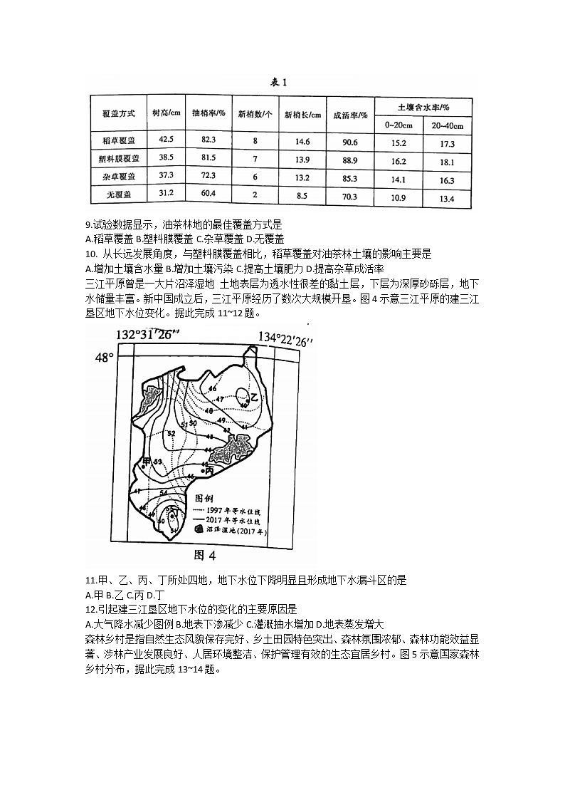 2022-2023学年广东省韶关市高三上学期综合测试（一）（11月） 地理（word版）03