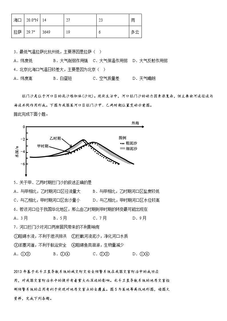 2022-2023学年新疆维吾尔自治区和田地区洛浦县高三上学期11月期中考试 地理 word版02