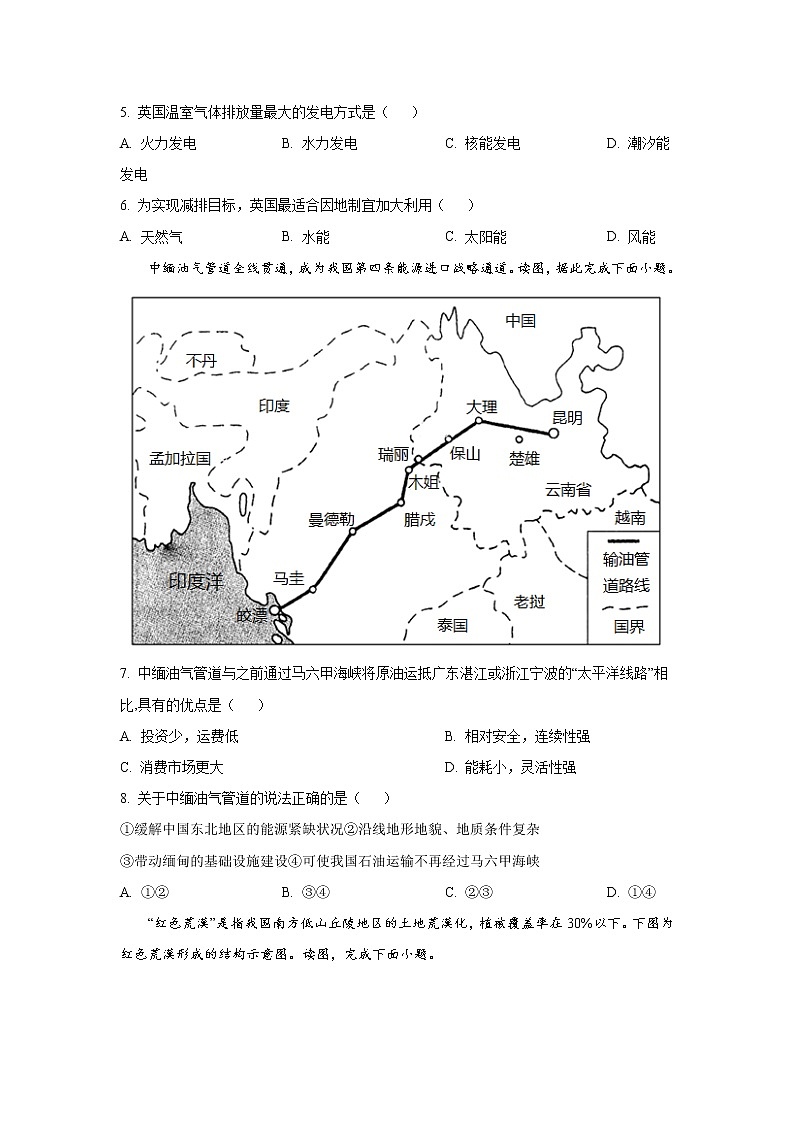 罗平县第五中学2021-2022学年高二6月月考地理试卷02