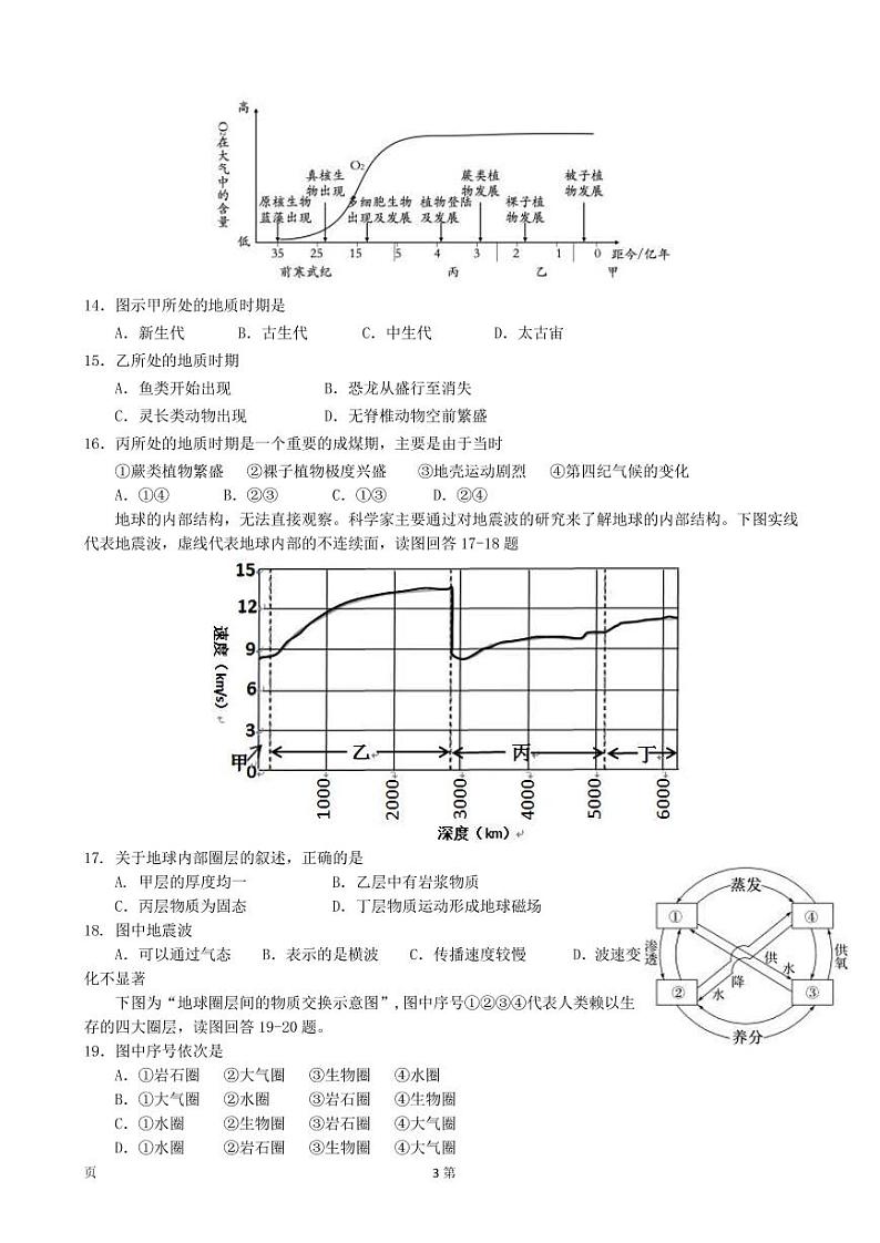2022-2023学年江苏省南京市外国语中学等六校联合体高一上学期期中联合调研 地理（PDF版） 试卷03