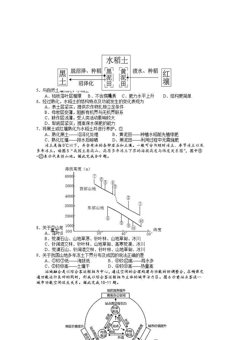 江苏省扬州中学2022-2023学年高三地理上学期1月月考试题（Word版附答案）第2页