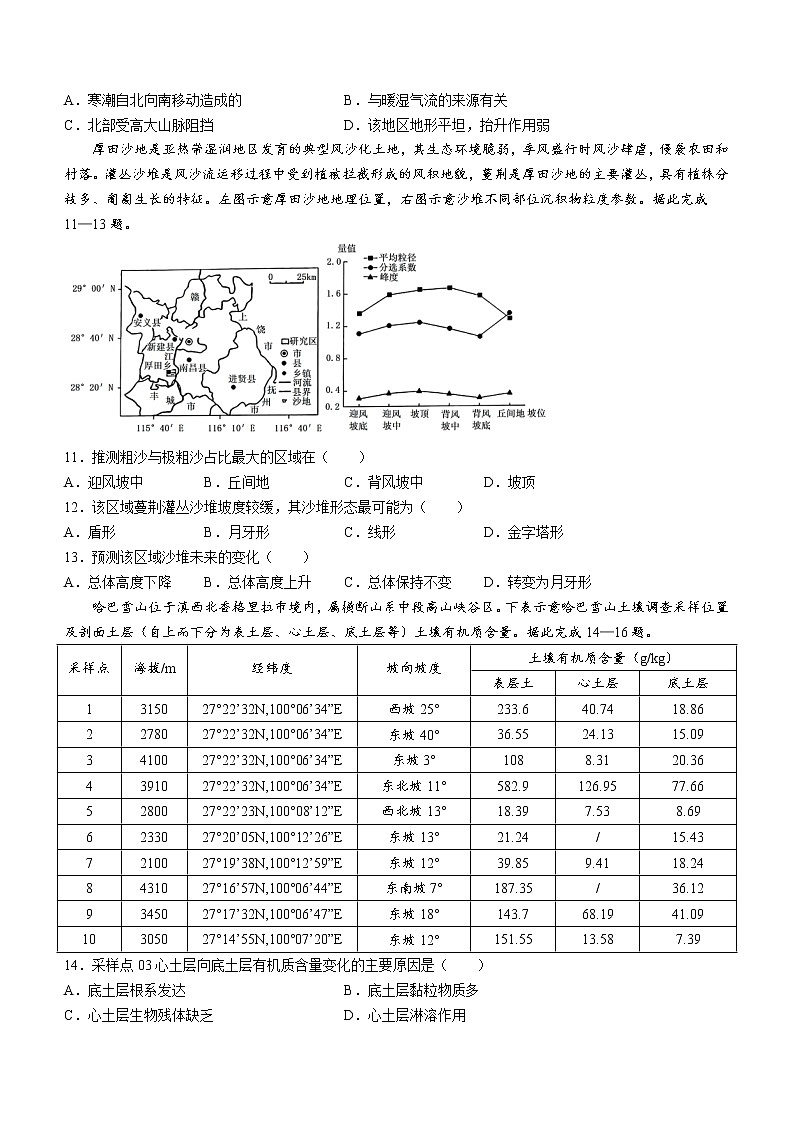 2022-2023学年湖南省湘西州吉首市高三上学期中小学教师解题大赛地理试题（解析版）第3页