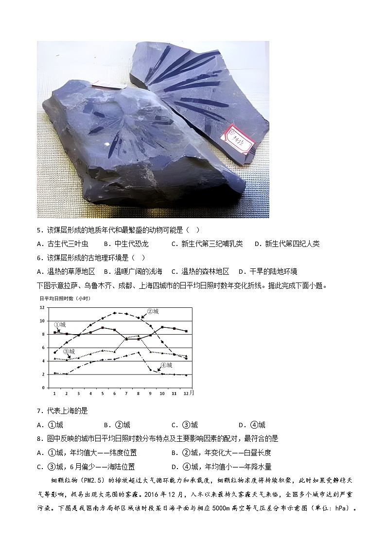 2022-2023学年福建省龙岩市一中高一上学期12月联考地理试题（解析版）第2页