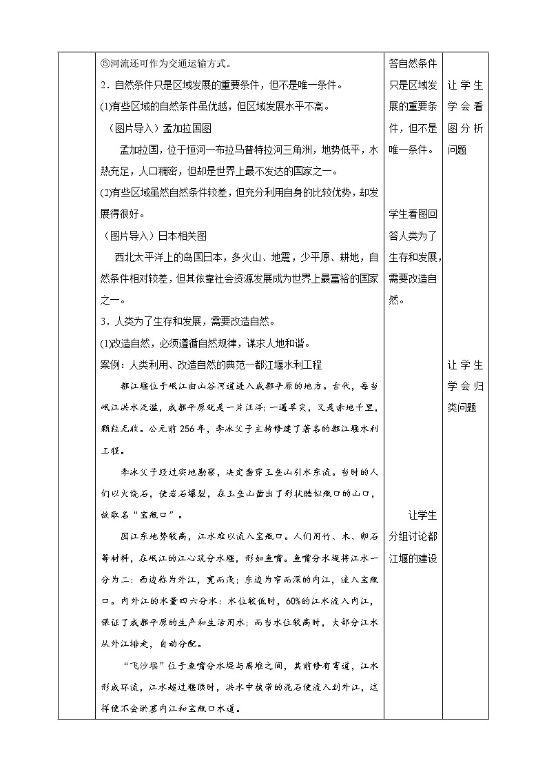 2.1 区域发展的自然环境基础  教学设计第2页