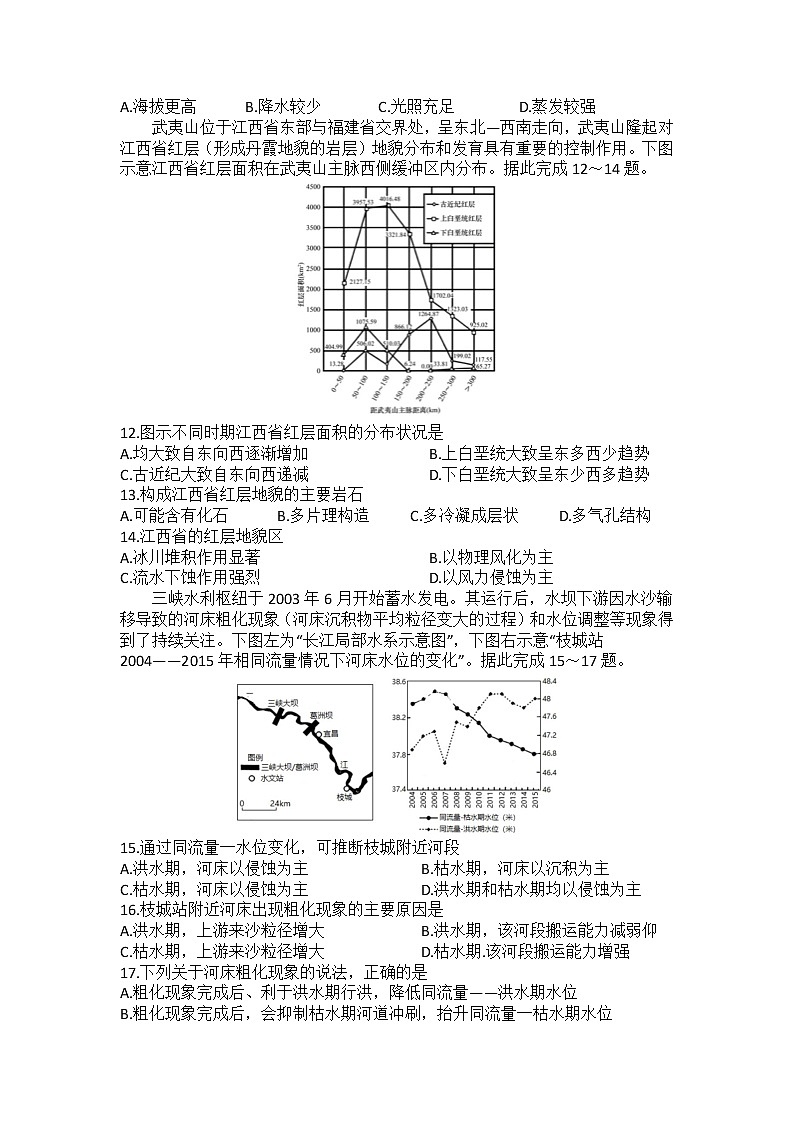 湖南省长郡、雅礼、一中、附中2023届高三地理上学期月考试卷二（全国卷）（Word版附解析）03