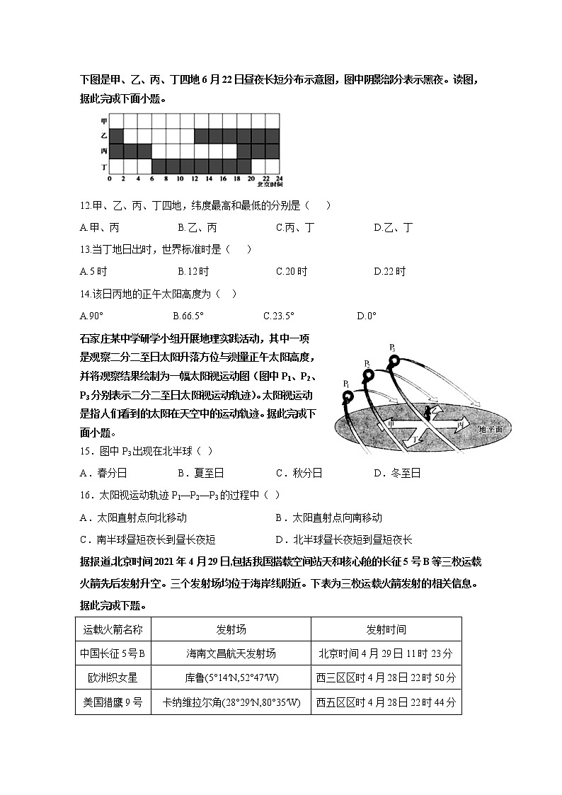 任丘市第一中学2022-2023学年高二地理上学期第一次阶段考试试卷（Word版附解析）第3页