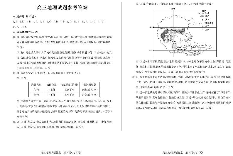 山东省德州市2022-2023学年高三上学期期末线上自测自评地理试题01
