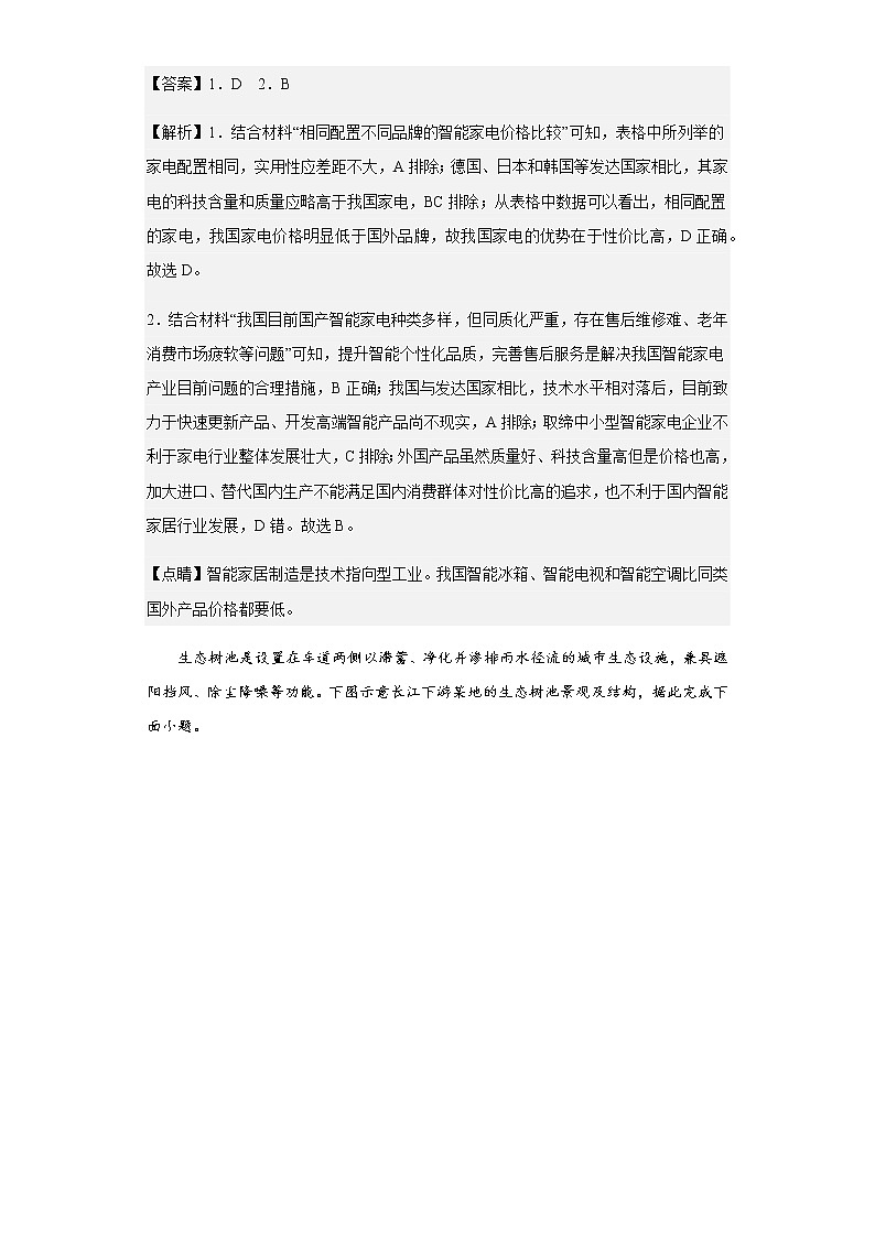 2020-2021学年山东省青岛第二中学高三上学期期末地理试题含解析第2页