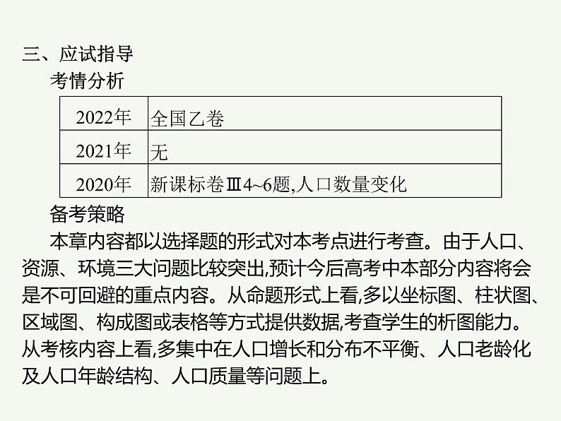 2023艺术类考生地理高考二轮专题复习　人口分布和人口容量课件PPT04