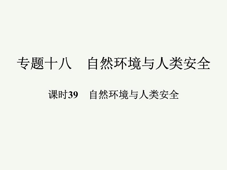 2023艺术类考生地理高考二轮专题复习　自然环境与人类安全课件PPT01