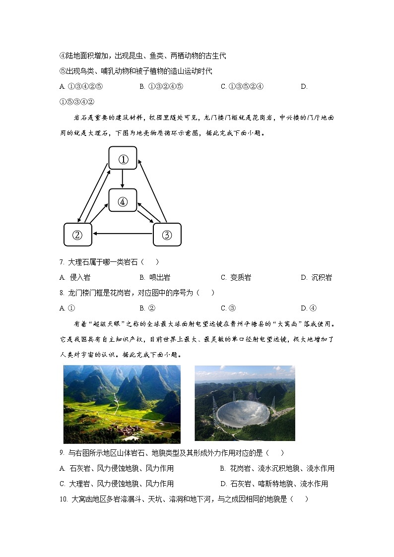 2022-2023学年上海市上海中学高一上学期期末练习地理试题03