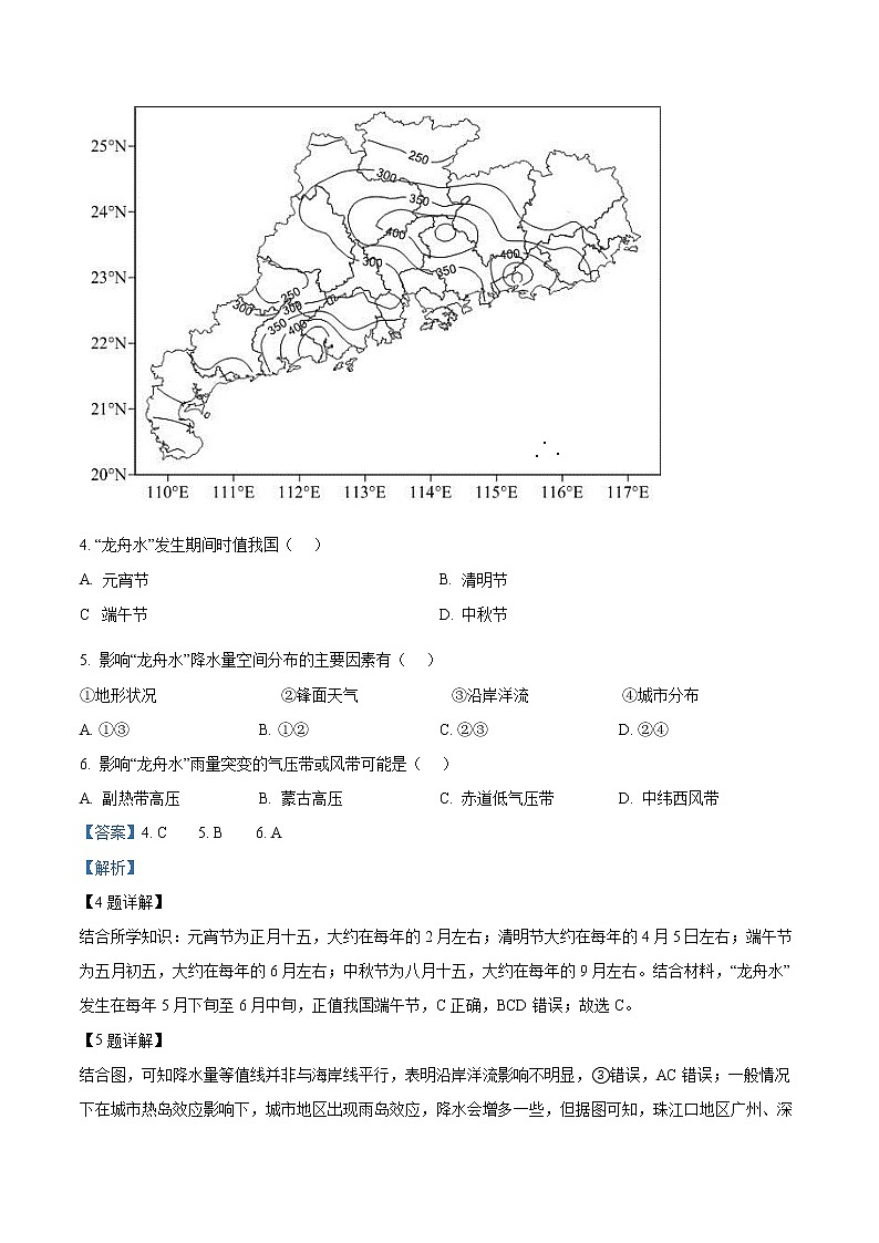 2023青岛多所学校--高二上学期线上期末测试地理含解析03