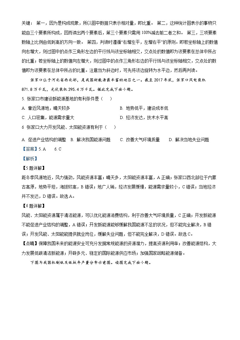 湖南省益阳市2020-2021学年高二上学期期末地理试题含解析第3页