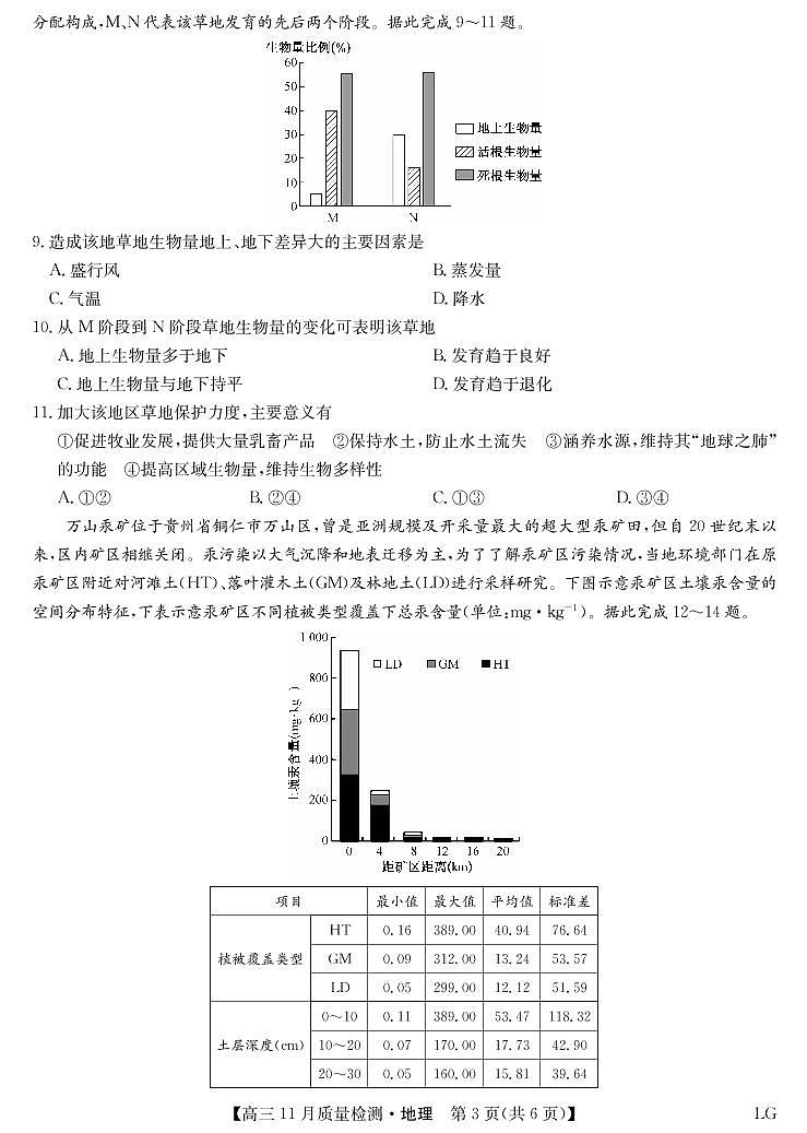 九师联盟2022-2023I学年高三上学期11月质量检测巩固卷（老教材） 地理  PDF版含答案（可编辑）03