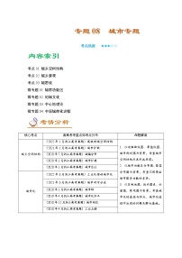 专题08 城市专题（讲义）——【高考二轮复习】2023年高考地理全面复习汇编（浙江专用）（原卷版+解析版）